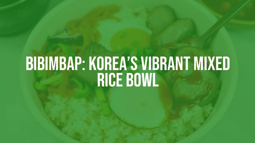 A vibrant bowl of Korean bibimbap with steamed rice, colorful vegetables, slices of beef, a fried egg on top, and gochujang paste, arranged beautifully, realistic food photography.