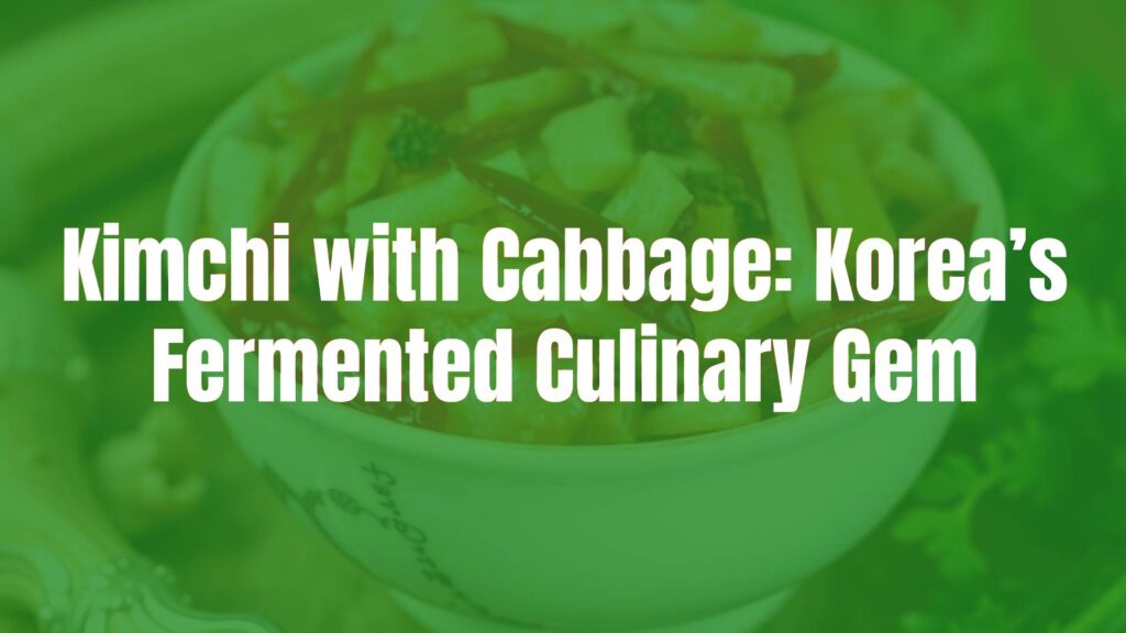 A vibrant bowl of traditional Korean kimchi with Napa cabbage, red chili flakes, garlic, and ginger, beautifully arranged, fresh and appetizing, realistic food photography.